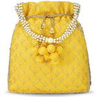 Stylish Glamour Grasp Potli Bag - Yellow