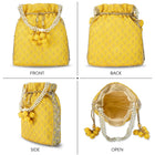 Stylish Glamour Grasp Potli Bag - Yellow