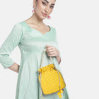 Stylish Glamour Grasp Potli Bag - Yellow