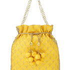 Stylish Glamour Grasp Potli Bag - Yellow