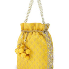 Stylish Glamour Grasp Potli Bag - Yellow
