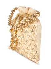 Evening Chic Cream Potli Bag