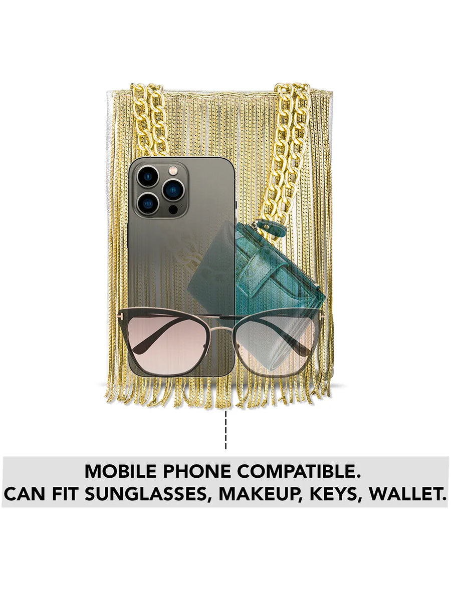 Glam Tassel Chain Detail Handbag