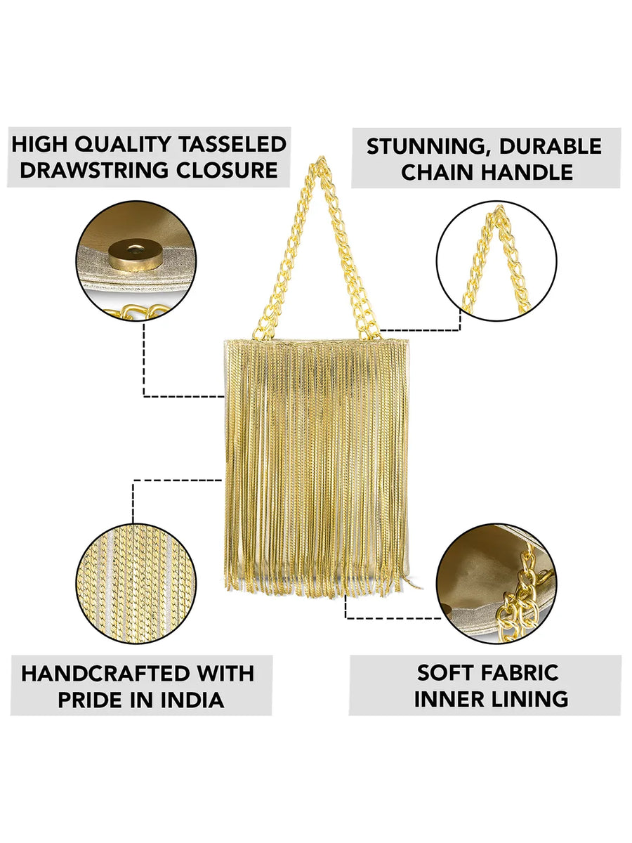 Glam Tassel Chain Detail Handbag