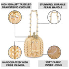 Sparkling Accent Bridal Glam Potli Bag - Rose Gold