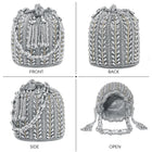 Sparkling Accent Bridal Glam Potli Bag - Silver