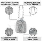 Sparkling Accent Bridal Glam Potli Bag - Silver