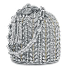 Sparkling Accent Bridal Glam Potli Bag - Silver