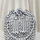 Sparkling Accent Bridal Glam Potli Bag - Silver