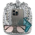 Sparkling Accent Bridal Glam Potli Bag - Silver