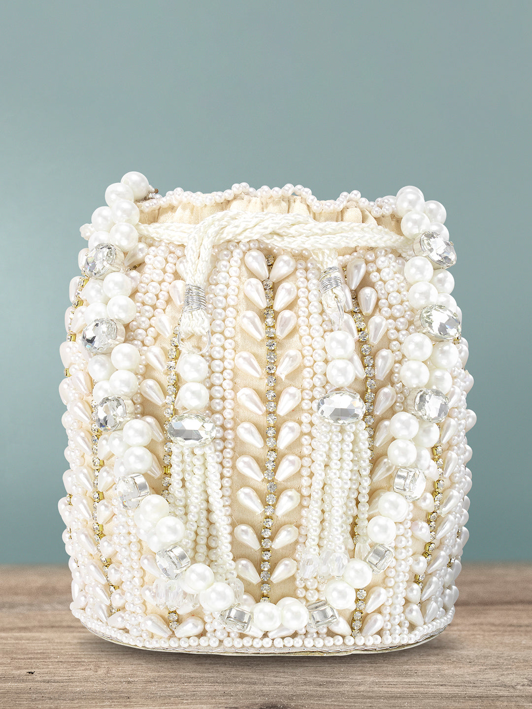 Bridal Glam White Potli Bag