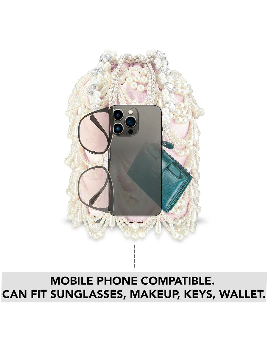 Glamour Pearl Cascade Evening Bag