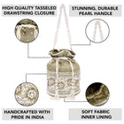 Bling Bliss Sequin-Infused Potli Bag - Brown