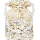 Bling Bliss Sequin-Infused Potli Bag - Cream