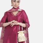 Bling Bliss Sequin-Infused Potli Bag - Cream