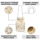 Bling Bliss Sequin-Infused Potli Bag - Cream