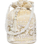 Bling Bliss Sequin-Infused Potli Bag - Cream