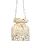 Bling Bliss Sequin-Infused Potli Bag - Cream