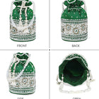 Bling Bliss Sequin-Infused Potli Bag - Green