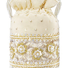 Bling Bliss Sequin-Infused Potli Bag - Gold