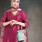 Bling Bliss Sequin-Infused Potli Bag - Mint