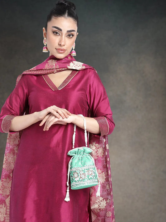 Bling Bliss Sequin-Infused Potli Bag - Mint