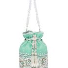 Bling Bliss Sequin-Infused Potli Bag - Mint