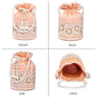 Bling Bliss Sequin-Infused Potli Bag - Peach