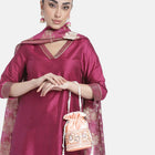 Bling Bliss Sequin-Infused Potli Bag - Peach