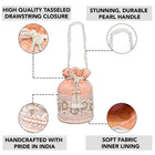 Bling Bliss Sequin-Infused Potli Bag - Peach