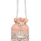 Bling Bliss Sequin-Infused Potli Bag - Peach