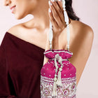 Bling Bliss Sequin-Infused Potli Bag - Rani Pink