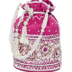 Bling Bliss Sequin-Infused Potli Bag - Rani Pink