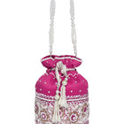 Bling Bliss Sequin-Infused Potli Bag - Rani Pink