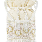 Bling Bliss Sequin-Infused Potli Bag - White