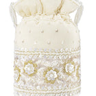 Bling Bliss Sequin-Infused Potli Bag - White