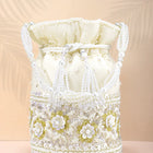 Bling Bliss Sequin-Infused Potli Bag - White