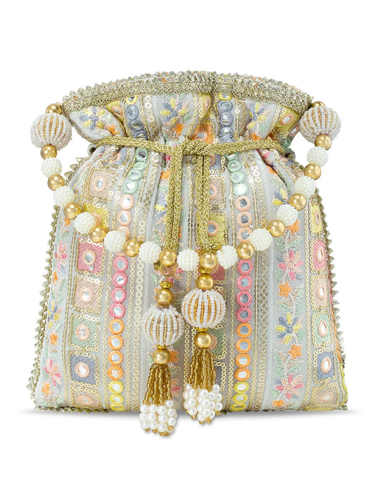 Potli Perfection Elegant Wristlet - White