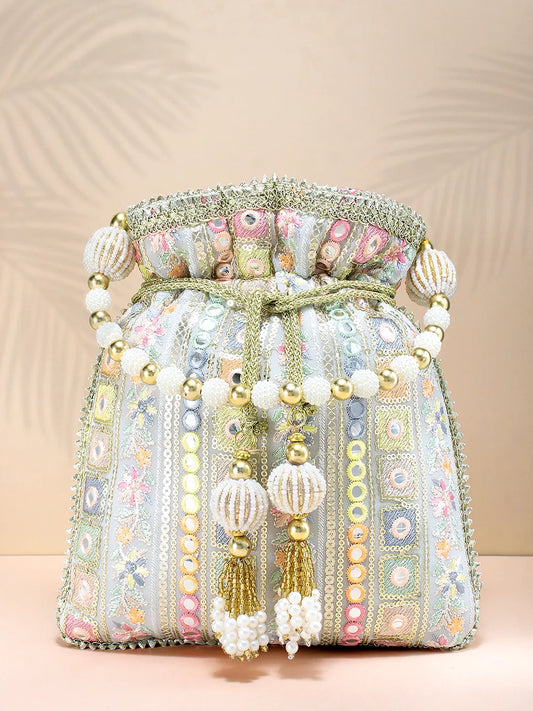 Potli Perfection Elegant Wristlet - White