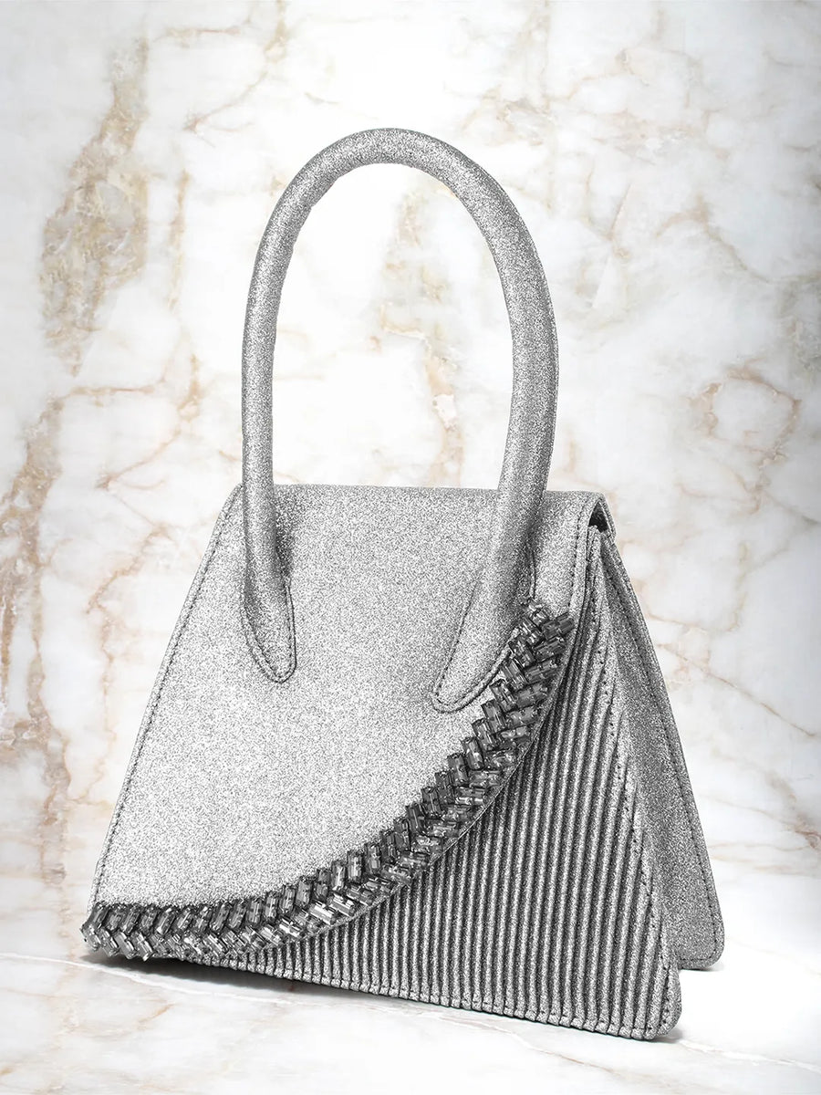Chic & Charm in Hand Potli Bag - Grey