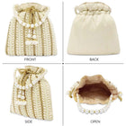 Wedding Bliss Wristlet Potli Bag - Cream