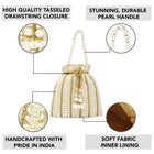 Wedding Bliss Wristlet Potli Bag - Cream