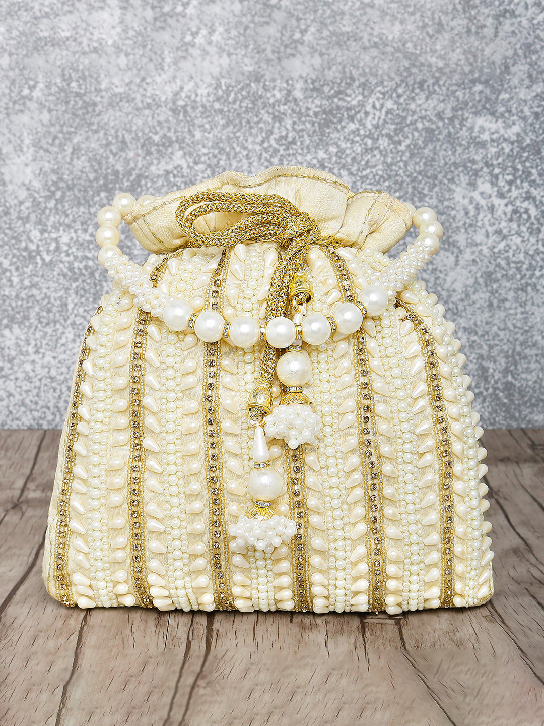 Wedding Bliss Cream Colour Potli Bag