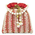 Wedding Bliss Wristlet Potli Bag - Red