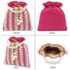 Wedding Bliss Wristlet Potli Bag - Rani Pink