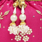 Royal Bloom Embroidered Pearl Potli Bag - Rani Pink