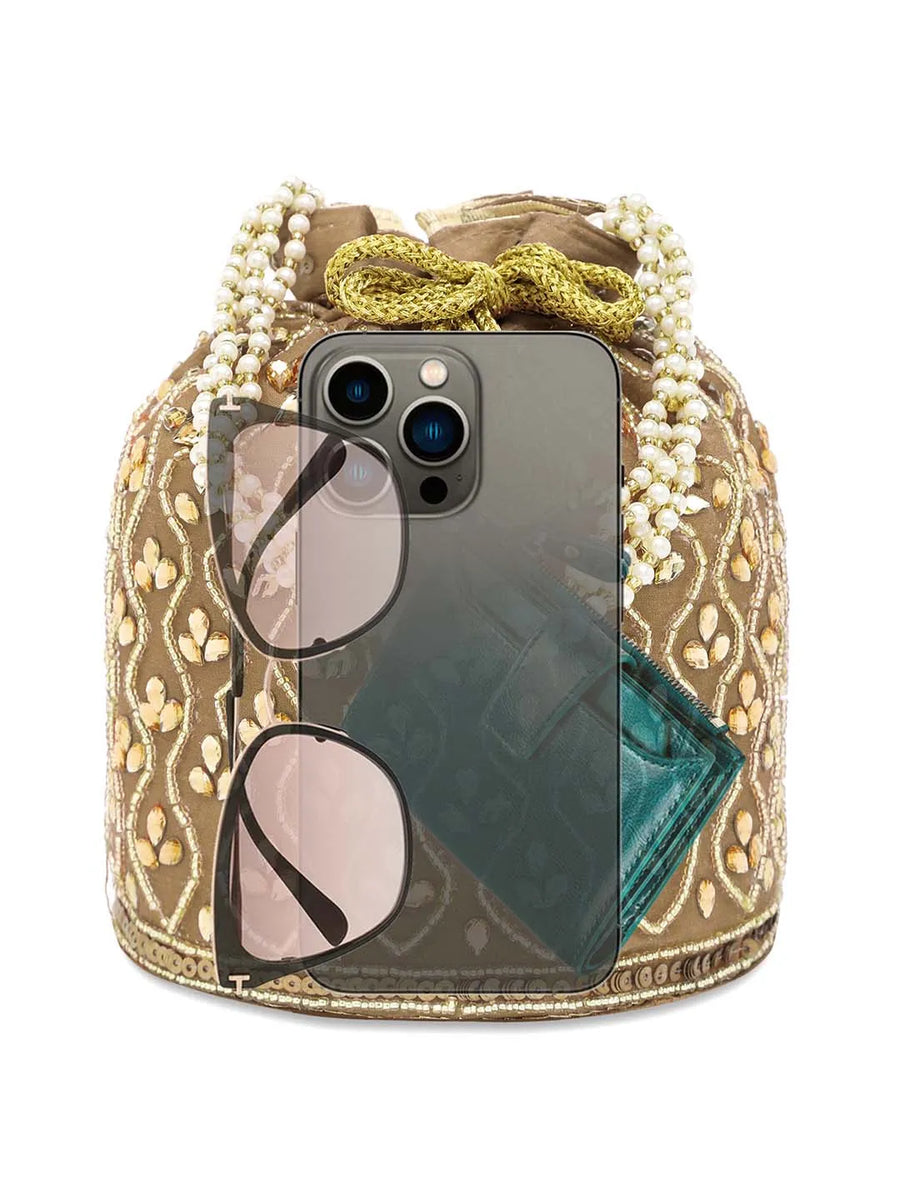 Chic Potli Bag for Fashion Brides - Brown