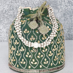 Chic Potli Bag for Fashion Brides - Green