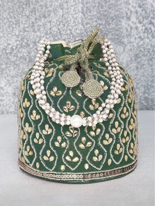 Chic Potli Bag for Fashion Brides - Green