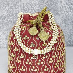 Chic Potli Bag for Fashion Brides - Maroon